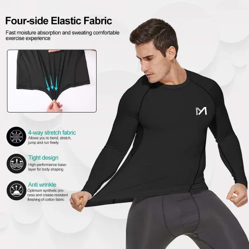 Miniatura 4 de MEETYOO Camisa de compresión de manga larga para hombre