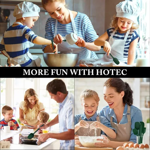 Miniatura 7 de HOTEC Juego de 5 espátulas de silicona resistentes a 315°C libres de BPA, espátulas de goma para la cocina, para hornear, mezclar para utensilios
