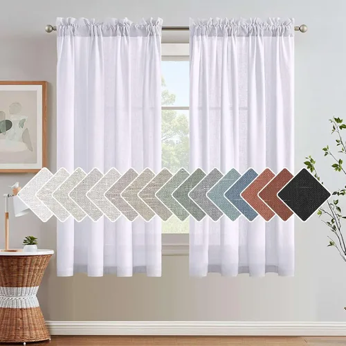 H.VERSAILTEX Cortinas de Lino con Textura Filtradoras de Luz para Tratamiento de Ventanas de Sala de Estar, Cortinas Naturales Duraderas con