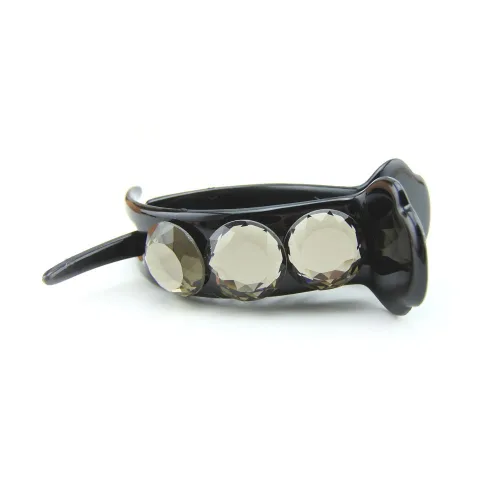 Miniatura 2 de Clip de garra para el cabello brillante y hermoso para mujer, 1 unidad (D72) (negro)