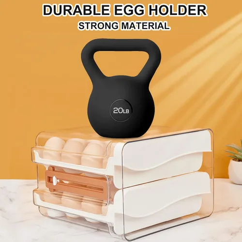 Miniatura 4 de Recipiente de almacenamiento de huevos para refrigerador,Soporte para 32 huevos para refrigerador,Organizador de huevos de gran capacidad