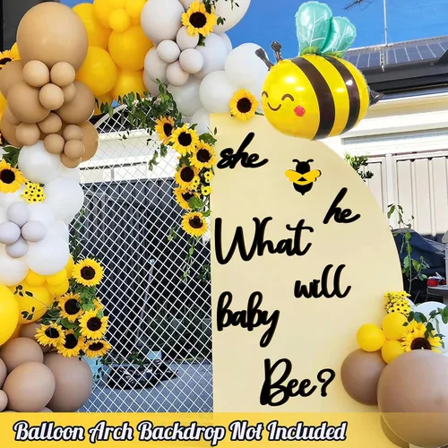 Miniatura 9 de Calcomanías de Decoración para Fiesta de Revelación de Género de Abeja Bebé de Madera Él o Ella Qué Será Abeja Bebé Letreros de Baby Shower