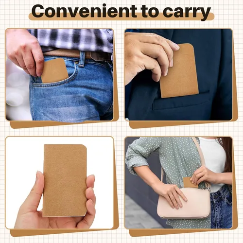 Miniatura 4 de Outus 90 cuadernos pequeños a granel de 2.5 x 4 pulgadas, cuadernos pequeños de papel de estraza de bolsillo de tapa suave para regalos