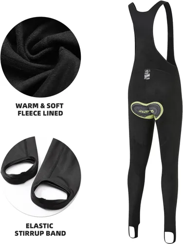Miniatura 5 de Baberos de ciclismo para hombre, pantalones térmicos para hombre, pantalones de ciclismo de invierno, pantalones con forro polar acolchado