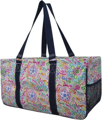 Miniatura 40 de NGIL Bolsa de comestibles reutilizable extra grande plegable de gran tamaño para comestibles, almacenamiento, picnic, playa, Flecha-negro