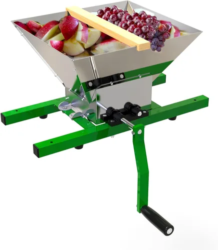 Miniatura 9 de Trituradora de Manzana y Fruta de 7L con Manivela y Soporte, Exprimidor Triturador Manual de Acero Inoxidable para Sidra de Temporada y Jugo Fresco