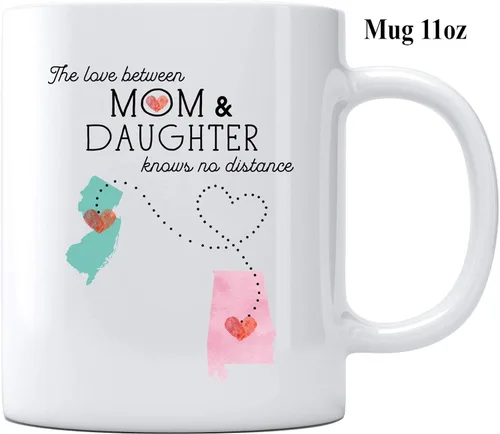 Miniatura 6 de Taza de café personalizable de larga distancia, cita personalizada, estados y países, regalo de relación, mejores amigos, regalos para mamá, mamá e