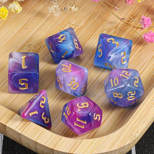 Miniatura 5 de CiaraQ DND Juego de Dados Poliédricos con Bolsa de Dados para Calabozos y Dragones RPG MTG Juegos de Rol de Mesa
