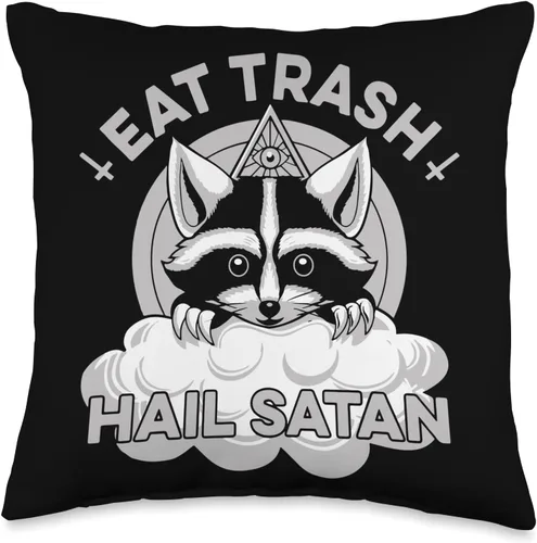 Funny Latina Quince Shirts and Eat Trash Hail, Pentagram - Almohada satánica de basura, 16 x 16 pulgadas, multicolor