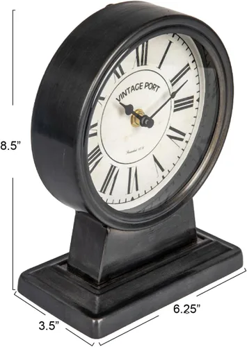 Miniatura 11 de Creative Co-Op Reloj decorativo de metal con acabado dorado