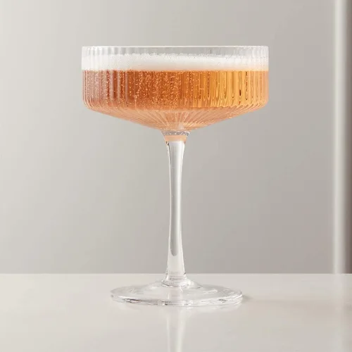 Miniatura 9 de Khen Copas Coupe Vintage Art Déco Acanaladas - Copas Acanaladas para Martini, Champán y Cóctel de 8 oz Bonitos Juegos de Cristalería - Cristalería