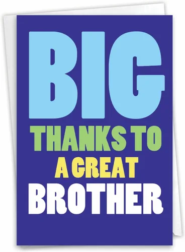 Miniatura 9 de NobleWorks - Tarjeta de 1 cumpleaños para hermano - Impresionante saludo familiar para hermanos - Best Brother Ever C9295BRG