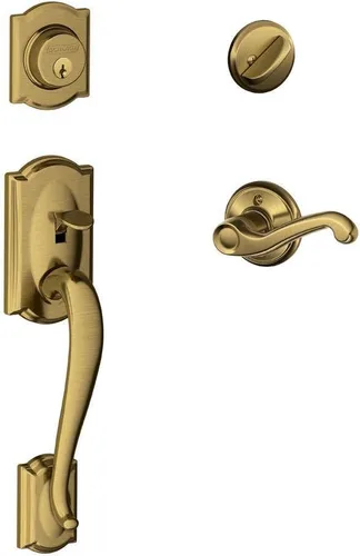 Miniatura 10 de Schlage F60 V CAM 716 ACC - Juego de manijas para puerta de entrada con manija Accent, diseño Camelot, cerradura de entrada con llave de lado único