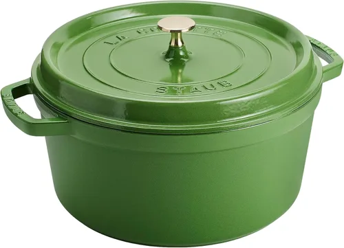 Miniatura 25 de STAUB Horno Holandés de Hierro Fundido 4 Cuartos Redondo, Fabricado en Francia, Sirve para 3-4, Blanco