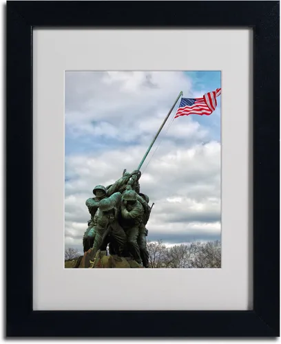 Miniatura 2 de Trademark Fine Art CATeyes - Lienzo decorativo para pared, diseño conmemorativo del Cuerpo de Marines 2, marco negro, 11 x 14 pulgadas