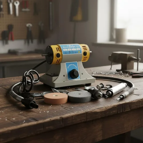 Miniatura 2 de Hengwei Mini Banco Torno Pulidor Joyería Jade Rock Pulido Buffer Máquina Herramienta Kit 110V 350W