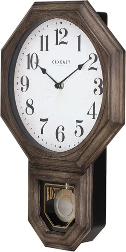 Miniatura 7 de CLXEAST Reloj de Pared de Péndulo, Relojes de Pared de Péndulo Regulador de Escuela Grandes para Decoración de Sala de Estar, Plástico con Acabado