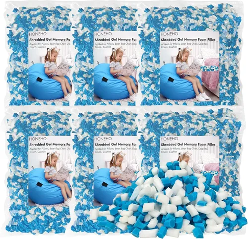 Miniatura 16 de Relleno de espuma viscoelástica de gel triturado de 2.48 libras, cómodo y suave, para almohada refrescante, puf, cama de perro, cojín de sofá