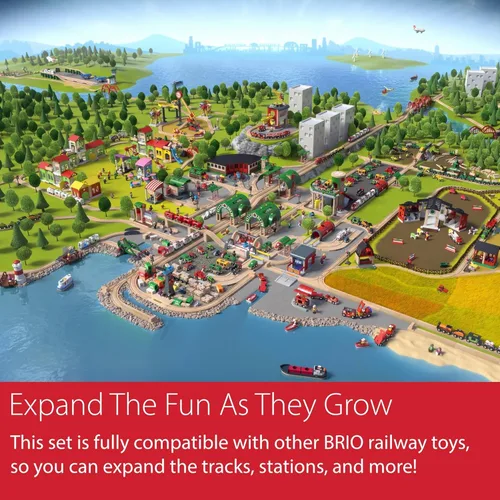 Miniatura 5 de Locomotor de acción dorada potente BRIO World - Tren de juguete a batería para pista de madera - Tren motorizado con luces y sonido - Funciona