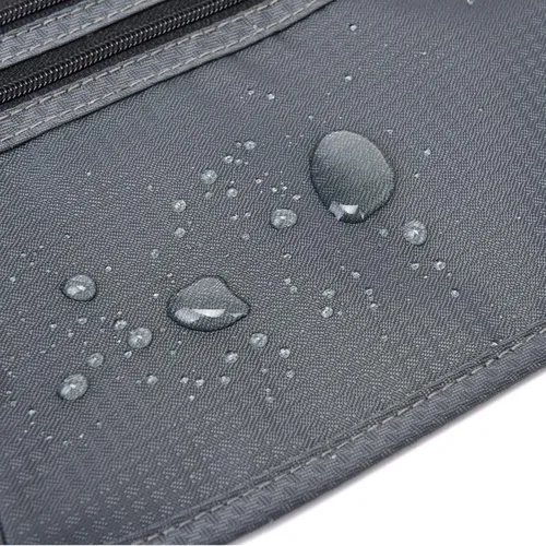 Miniatura 145 de DAITET Cinturón de dinero, soporte para pasaporte, cartera de viaje oculta segura con bloqueo RFID, riñonera encubierta (negro), Negro, Rfid