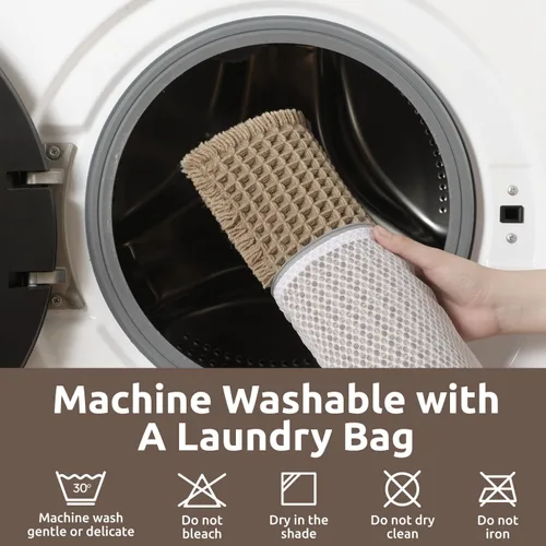 Miniatura 6 de AMOAMI Tapete de Baño de Waffle, Tapetes de Baño Súper Absorbentes para Baño, Alfombras de Baño Bohemias Antideslizantes Lavables, Tapete de Baño