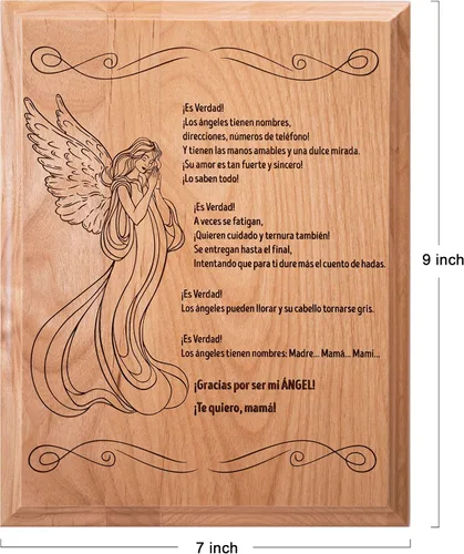 Miniatura 3 de Regalos para Madre para el Día de la Madre – Regalos para Madre – Regalo en español de hija e hijo – Poema sentimental para mamá español 7 x 9