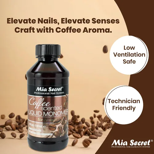 Miniatura 2 de Mia Secret Monómero líquido con aroma a café, líquido acrílico alternativo para uñas en polvo acrílico, monómero EMA, líquido de monómero de uñas