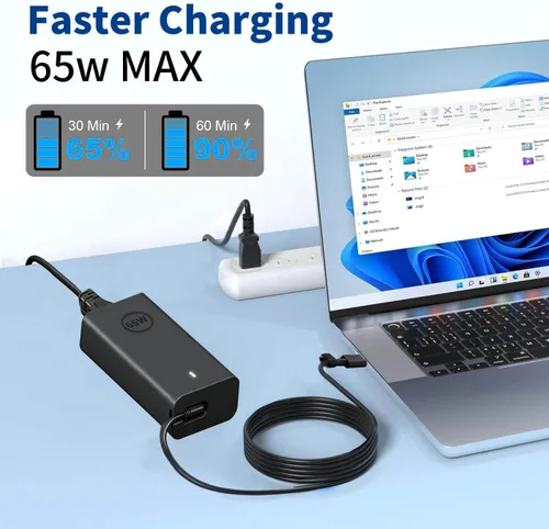 Miniatura 6 de Nuevo cargador USB C de 65 W para laptop compatible con Dell Laptop Charger tipo C para Dell Latitude 5420 5520 5540 7420 7410 3450 5290 7400, XPS