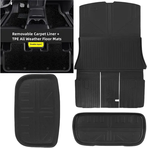 Miniatura 8 de Alfombrillas de suelo y alfombrilla de maletero Tesson para Chevy Tahoe/GMC Yukon/Yukon Denali 2021-2025 2026 7 plazas (NO para Yukon XL)