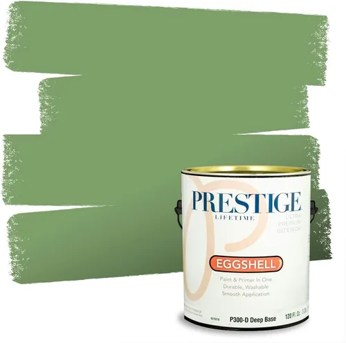 Miniatura 114 de PRESTIGE Pintura exterior e imprimación en uno, aloe, plano, 1 galón