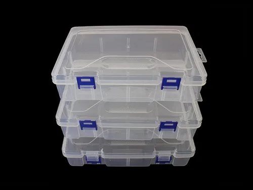 Miniatura 13 de Caja de almacenamiento de plástico transparente de 6 piezas con cierre hermético, contenedor organizador para lápices, rompecabezas, juguetes