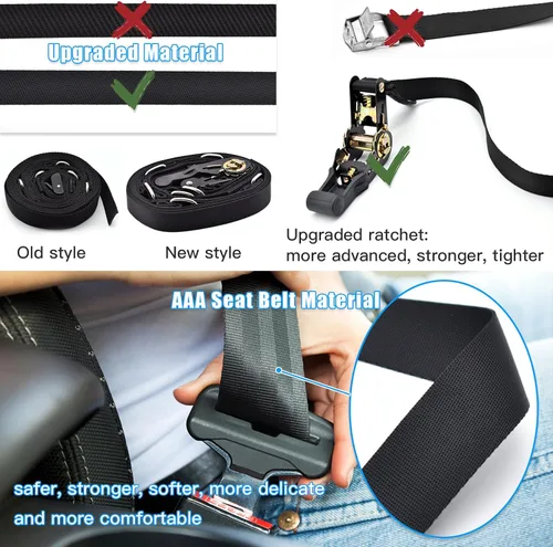 Miniatura 7 de Brebebe Anclaje de puerta mejorado para ejercicios de bandas de resistencia, anclaje de múltiples puntos con 7 bucles + 7 anillos D