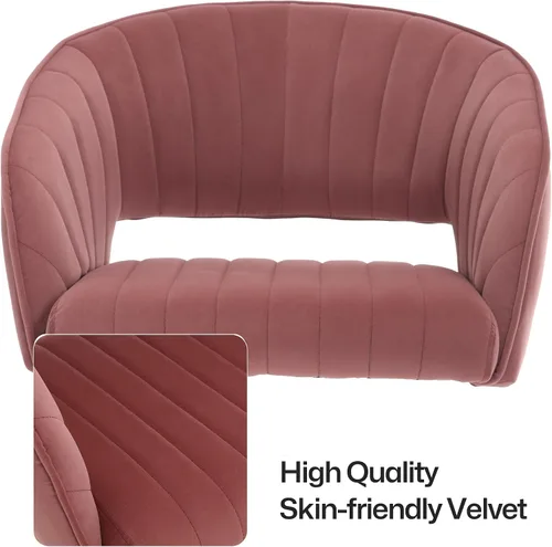 Miniatura 9 de Silla de escritorio giratoria para oficina en casa, moderna silla de escritorio de terciopelo, sillón de altura ajustable con base dorada, silla