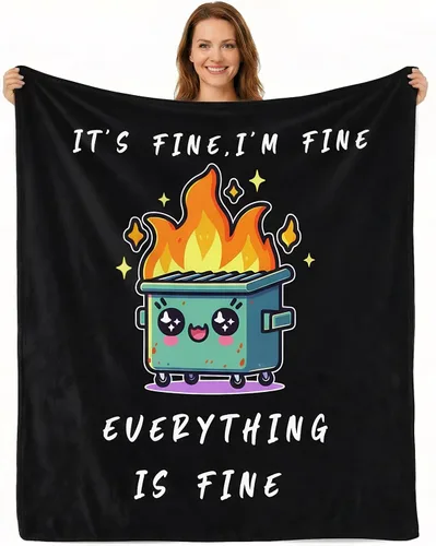 Miniatura 9 de Divertida manta de apoyo emocional para silla de oficina de bomberos, regalos divertidos de oficina para compañeros de trabajo, jefe It's Fine I'm