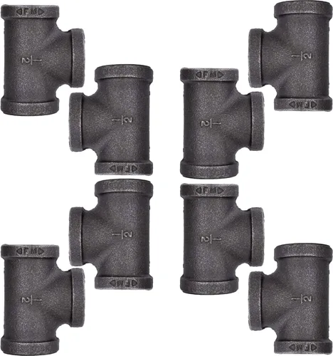 Miniatura 23 de PIPE DECOR - Accesorio de tapa de 1/2 pulgada, accesorios de hierro maleable negro para tuberías, pezones y accesorios estándar de 1/2 pulgada