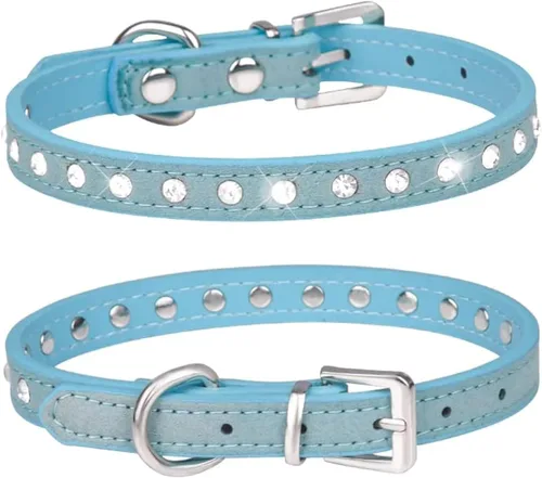 Miniatura 8 de Collares para perros pequeños, con diamantes brillantes y diamantes de imitación brillantes con purpurina para cachorros, para mascotas, XS, S, S
