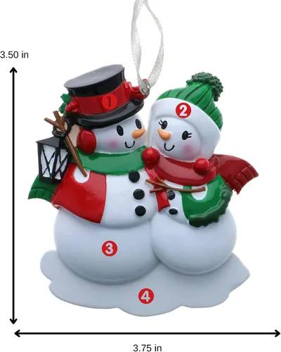 Miniatura 4 de Adorno de Navidad familiar 2025 – Adorno personalizado para familias – Adorno familiar de muñeco de nieve personalizado – Decoración de árbol
