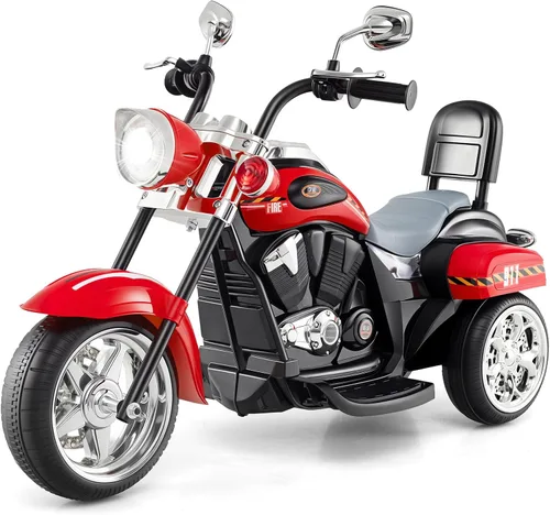 Miniatura 10 de Costzon Motocicleta Infantil, Motocicleta Chopper de Paseo con Batería de 6 V, con Claxon, Faro, 3 Ruedas, Juguetes de Paseo Estables, Motocicleta