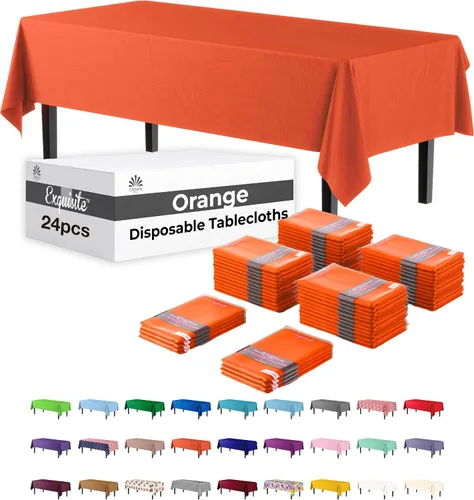 Miniatura 29 de Party Solids Mantel rectangular de plástico color azul aguamarina, 54 x 108 pulgadas, paquete de 24