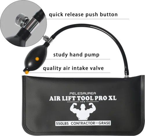 Miniatura 4 de Bolsa de aire en forma de cuña 2 piezas, espaciador de aire inflable con palancas, kit de bomba de aire en forma de cuña de grado comercial