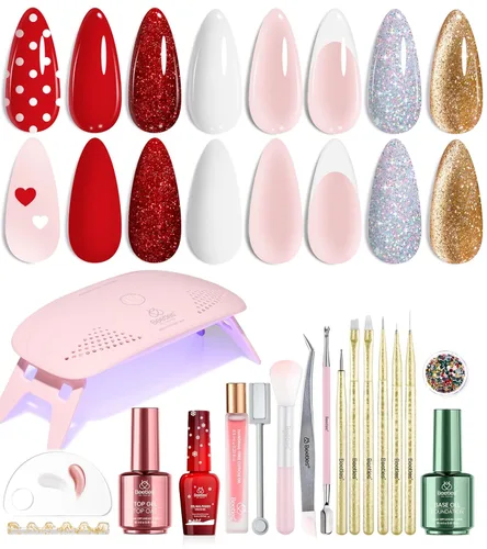 Miniatura 11 de Kit de esmalte de uñas en gel negro de Beetles con luz UV, juego de 5 esmaltes de uñas en gel con base y capa superior y lima de uñas