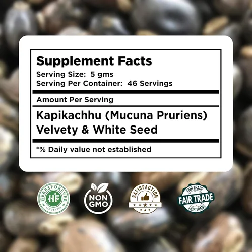 Miniatura 4 de Herbsforever Mucuna Pruriens Semilla en polvo 2X Extracto de potencia (2:1) Mezcla de semillas moradas y amarillas, grano de terciopelo, sin OMG