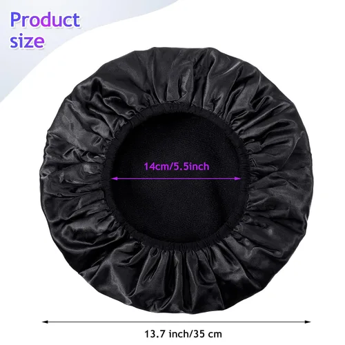 Miniatura 4 de Geyoga 2 gorros de ducha con forro de rizo para mujer, sombrero de baño grande de triple capa con función de microfibra de cabello seco, gorro