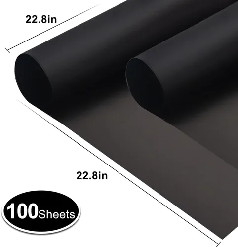 Miniatura 2 de BEISHIDA 100 PCS Papel de Envolver Floral Negro - Papel de Envolver Flores Mate Impermeable Ramo para Suministros de Floristería, Manualidades DIY