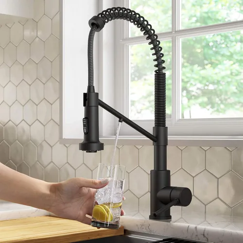 Miniatura 22 de Kraus Bolden 2-en-1 Grifo de cocina de estilo comercial con filtro de agua monomando extraíble para ósmosis inversa o sistema de filtración de agua