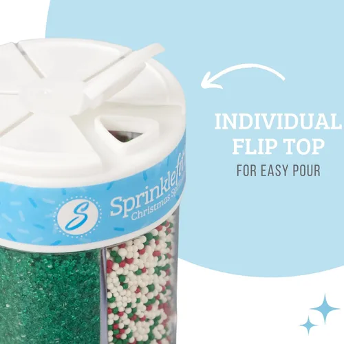 Miniatura 4 de Sweets Indeed Mezcla de Chispas Navideñas – Surtido Navideño de 6 Celdas 182.9 g Chispas Comestibles, Pastillas y Perlas de Azúcar para Decorar