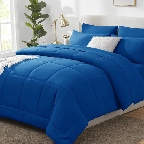Miniatura 27 de CozyLux Juego de edredón tamaño King, color verde oliva, 7 piezas en una bolsa, edredón verde tamaño King, juegos de ropa de cama para todas