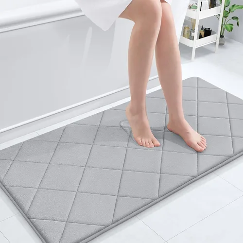 Miniatura 90 de OLANLY Tapete de baño de espuma viscoelástica de 24 x 16 pulgadas, ultra suave y absorbente, lavable a máquina, cómodo tapete de baño para suelo