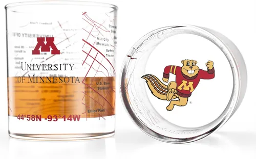 Miniatura 43 de Greenline Goods – Vasos de Whiskey de la Universidad Estatal de Michigan Spartans (Set de 2), 10 oz – Logo de Color Completo + Mapa del Campus