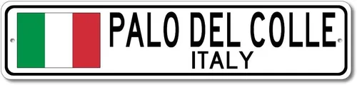 Palo Del Colle, Italia - Letrero de bandera italiana - Letrero de metal novedoso para decoración del hogar, decoración de pared de restaurante